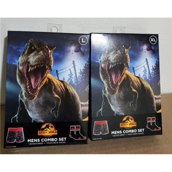 Jurassic World Men's Boxer Briefs & Socks Set  Elastic Waistband Comfortable Fit - Picture 8 of 8